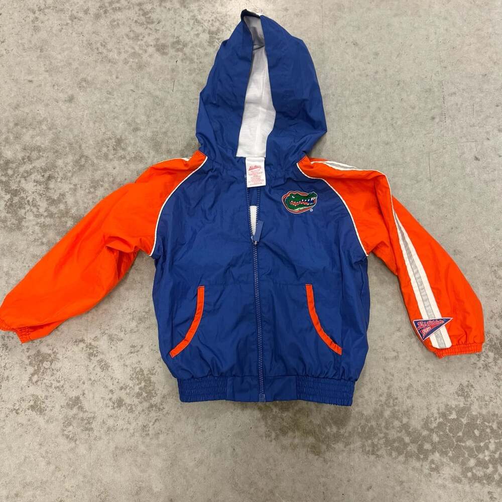 Kid Athlete Florida Gators Windbreaker Size 4T Blue Orange Hooded Jacket